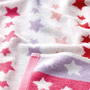 Company Kids Star Yarn-Dyed Pink Geometric Cotton Single Bath Towel
