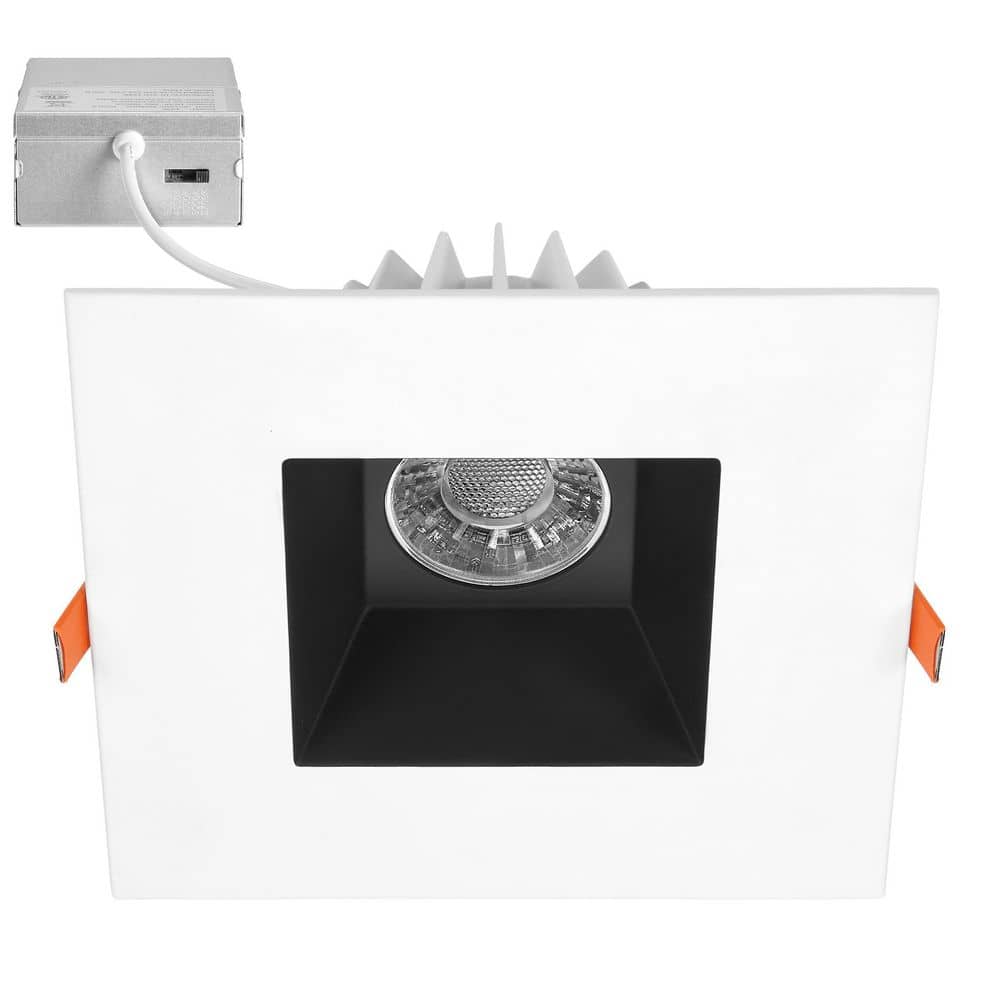 6 in. Slim Square Recessed Anti-Glare LED Downlight, White Trim Black Baffle, IC Rated, 1200 Lumens, 5 CCT 2700K-5000K price history on PriceWatchPro