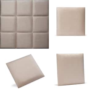 1.38 in. x 12 in. x 12 in. Luxury Velvet 2-Piece Decorative Wall Panel in Creme (2-Pack)