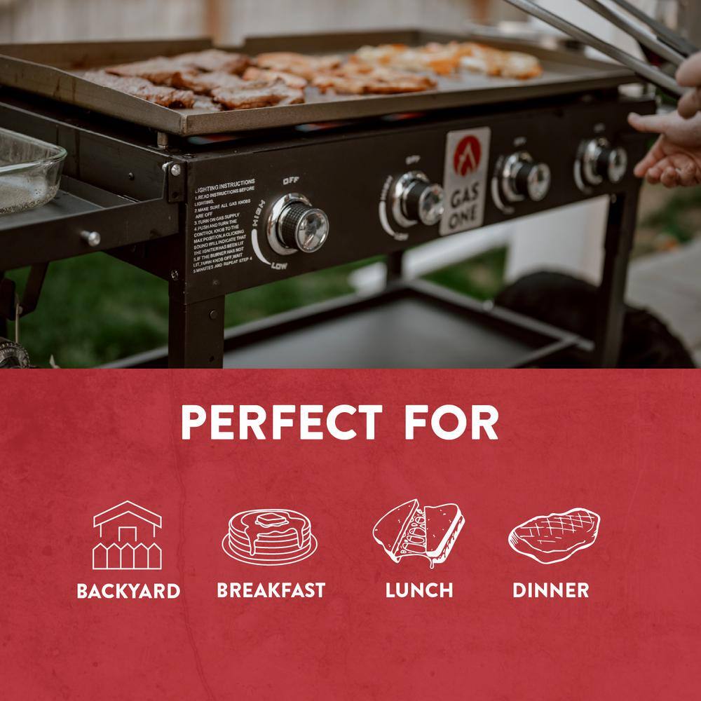 36-Inch Black Propane Gas Foldable Griddle Cooking Station