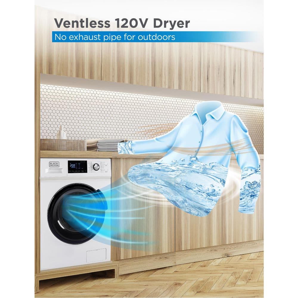 White and Black 2.7 Cu. Ft. Smart Electric Washer Dryer Combo