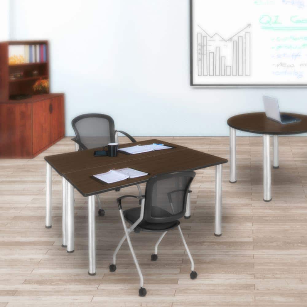 Fusion 48 x 24 in. Neo Walnut Training Seminar Table Desk
