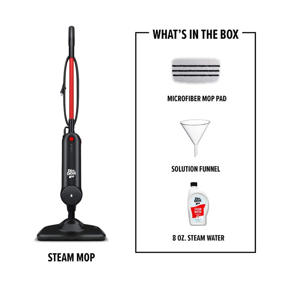 Black Corded Steam Mop for Hardwood and Tile Floors