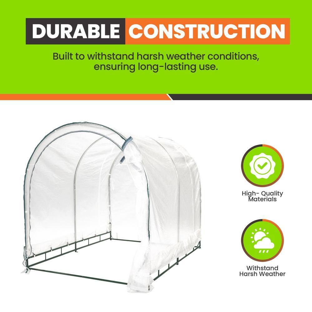 6' x 8' Clear Polyethylene Walk-In Greenhouse with Steel Frame