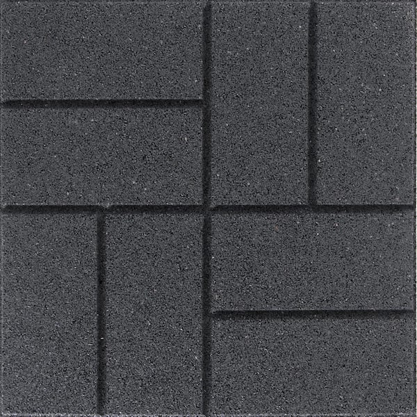Envirotile 16 in. x 16 in. x 0.75 in. Square Slate Reversible Rubber Paver