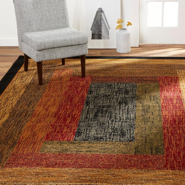 Royalty Vega Black/Brown 9 ft. x 12 ft. Geometric Area Rug