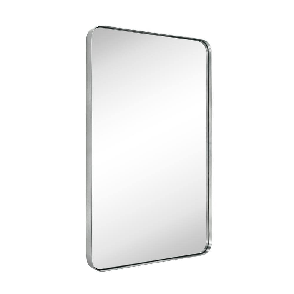 Kengston Modern & Contemporary Rectangular Bathroom Vanity Mirrors 24   x 36   - Brushed Nickel