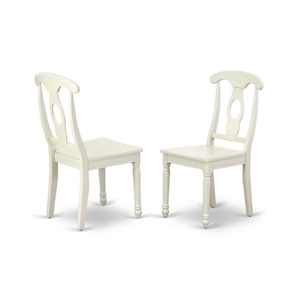 Linen White 3-Piece Round Pedestal Dining Set