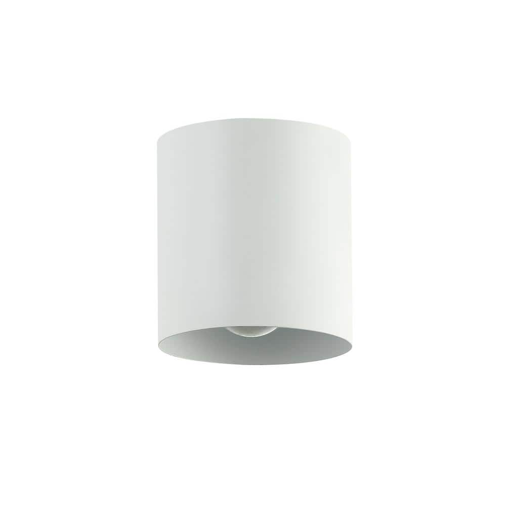 Theron 4.75 in. 1-Light Matte White Flush Mount