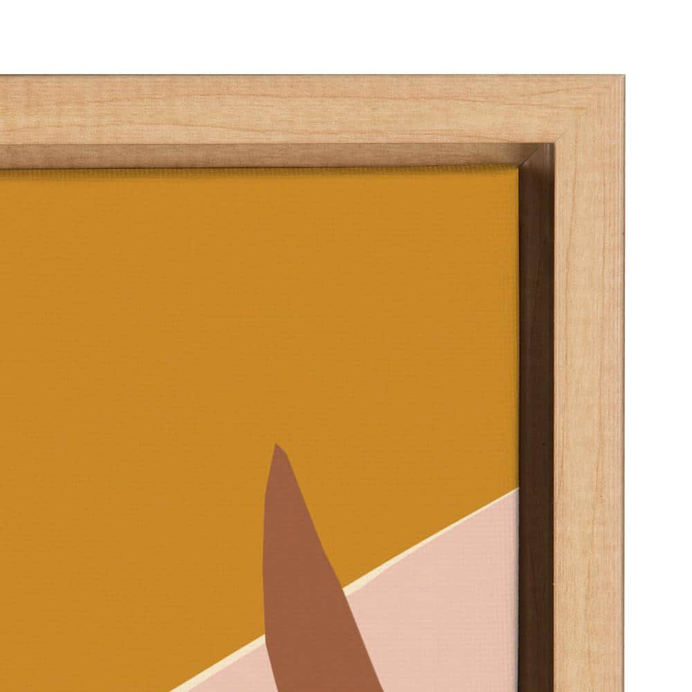 Sunrise Dove Abstract Landscape Canvas Print in Natural Frame