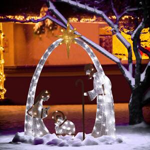 VEIKOUS 60 in. Nativity Scene Christmas Yard Decorations with LED lights,  Gold HP1001-08-3 - The Home Depot