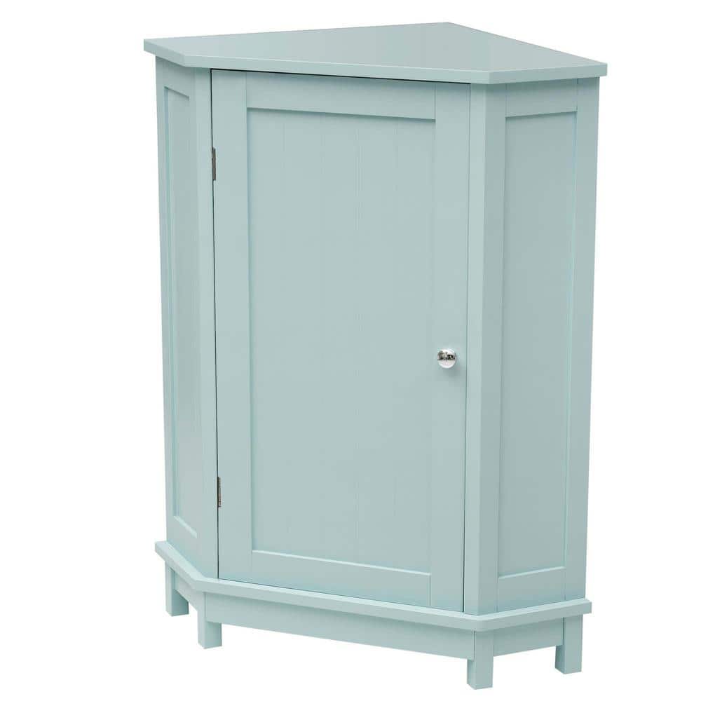 17.5 in. W x 17.5 in. D x 31.4 in. H Green Linen Cabinet Triangle Corner St