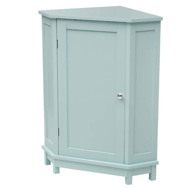 Unbranded 17.5 in. W x 17.5 in. D x 31.4 in. H Green Linen Cabinet Triangle Corner Storage Cabinet with Adjustable Shelf