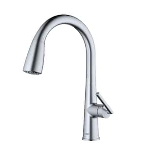 Kentland Single Handle Pull Down Sprayer Kitchen Faucet in Stainless Steel