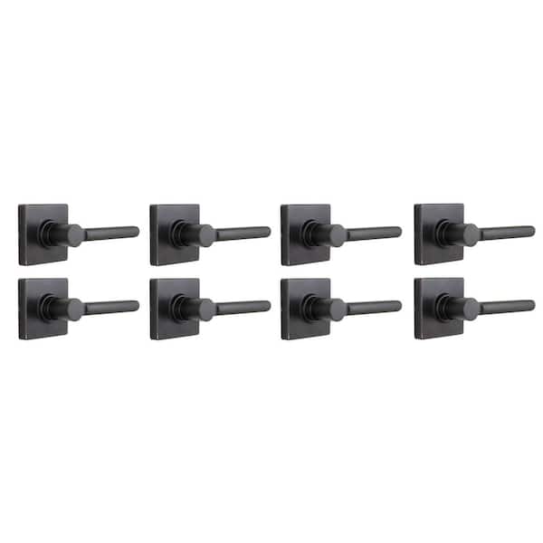 Tonebridge Aged Bronze Hall/Closet Door Lever with Square Rose 8-Pack
