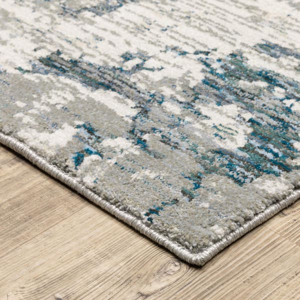 Evans Grey/Blue 9 ft. x 12 ft. Area Rug