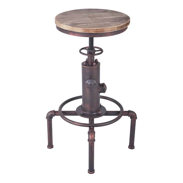 Armen Living Remy Industrial Copper Adjustable Bar Stool