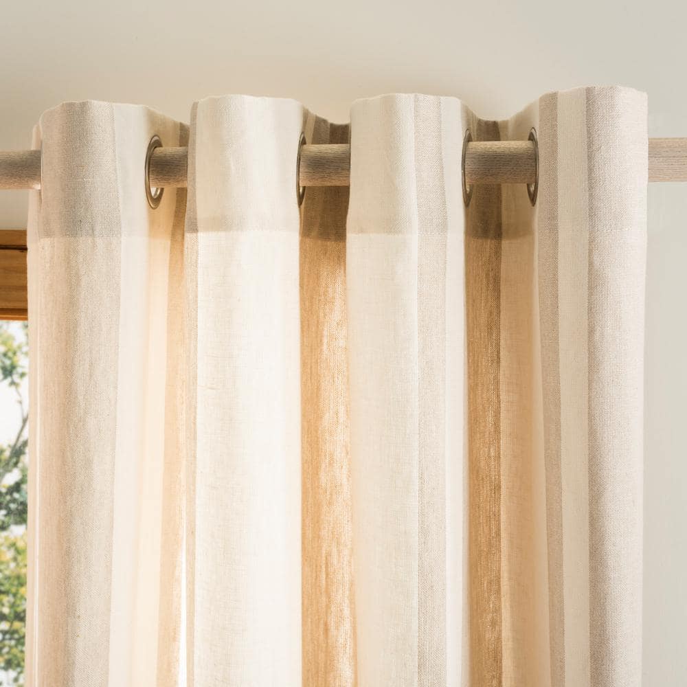 Ivory Linen and Cotton Sheer Grommet Window Panel