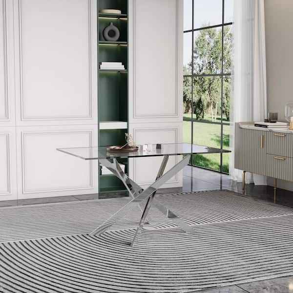 F2059 3 tier moderna collection white glass and chrome metal bar table with  glass racks