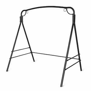 69.3 in. Black Metal Patio Swing Stand Support 660 lbs., with Durable PU Coating, Upgraded 2-Side-Bar Design