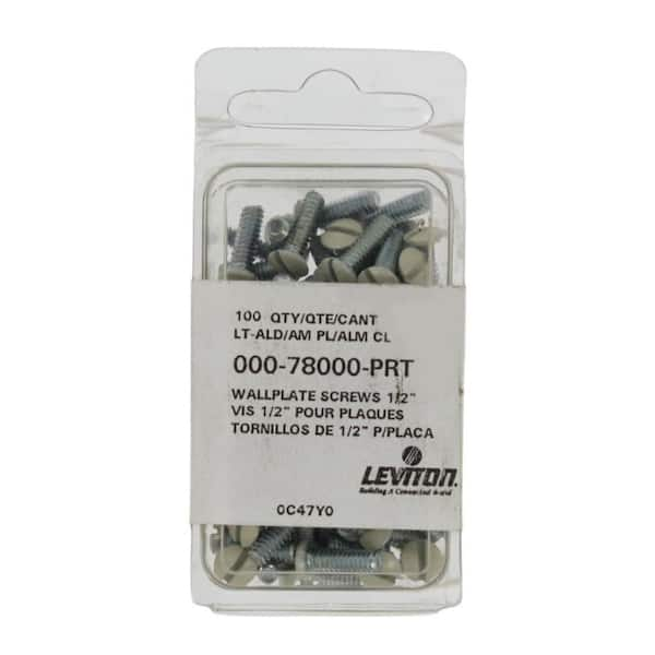 Thread 1/2 in. Long 6-32 Replacement Wallplate Screws in Light Almond (100-Pack) 78000-PRT