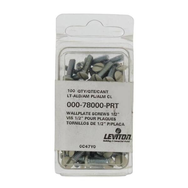 thumbnail image 2 of Leviton White Wall Plate Screws - 20 Pack, 5/16 Inch Long, Oval Head Milled Slot, 6-32 Thread For Leviton Switch Plates 2 of 13