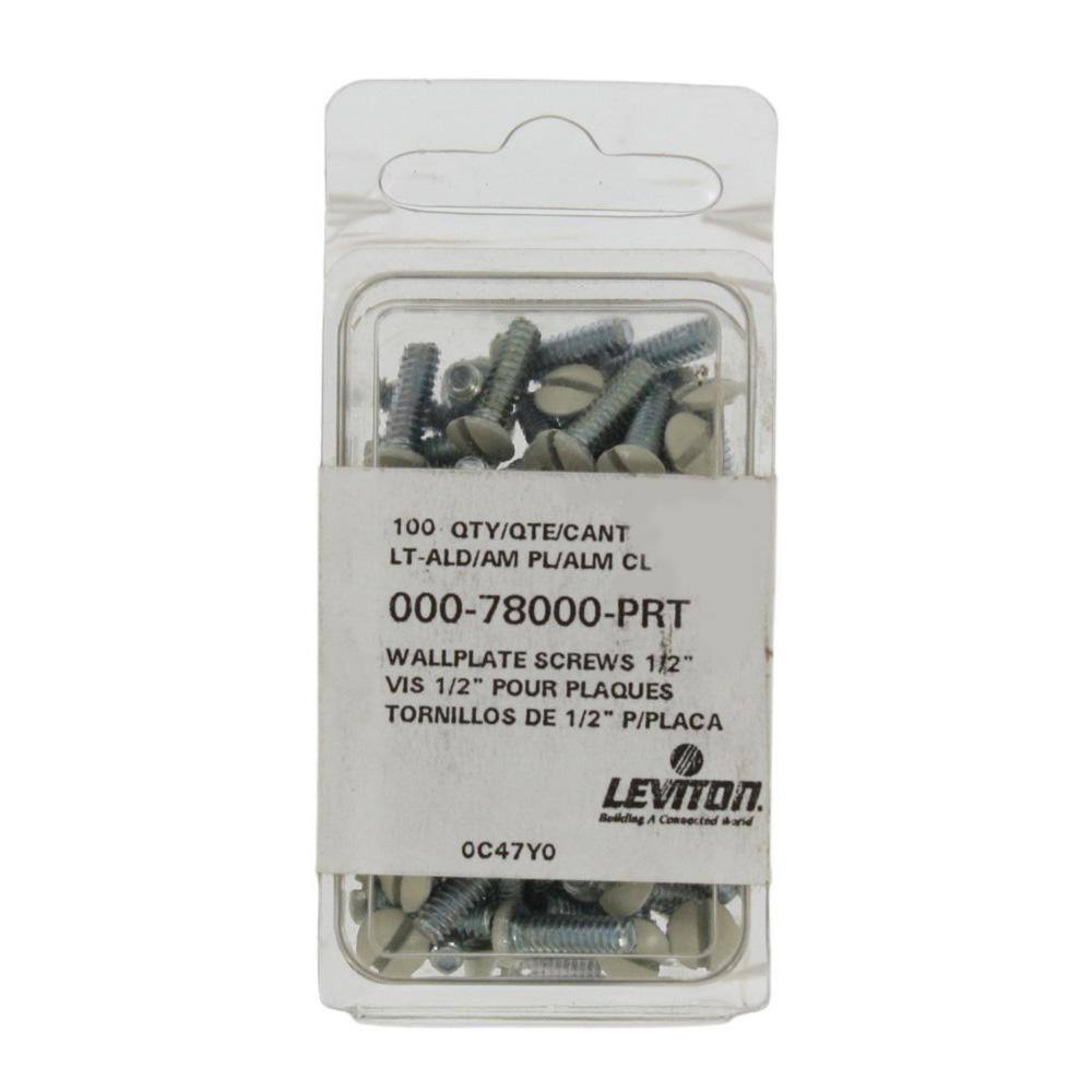 Leviton Thread 1/2 in. Long 632 Replacement Wallplate Screws in Light