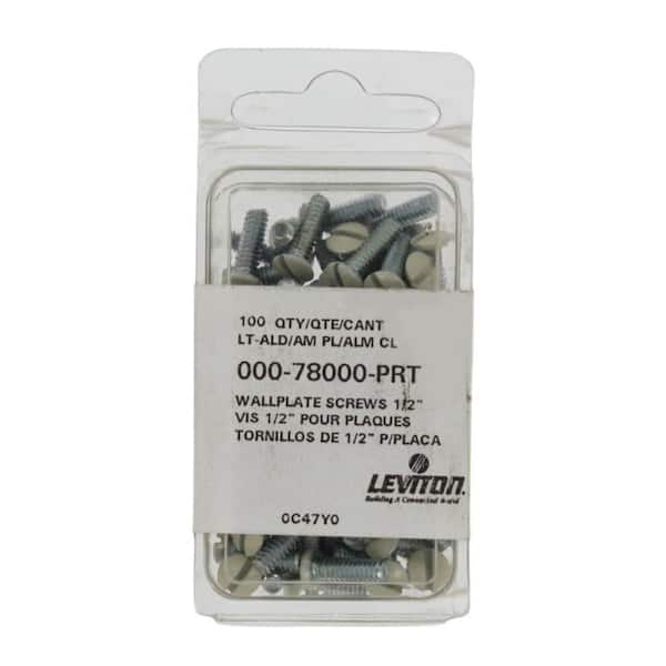 Leviton Thread 1/2 in. Long 6-32 Replacement Wallplate Screws in Light Almond