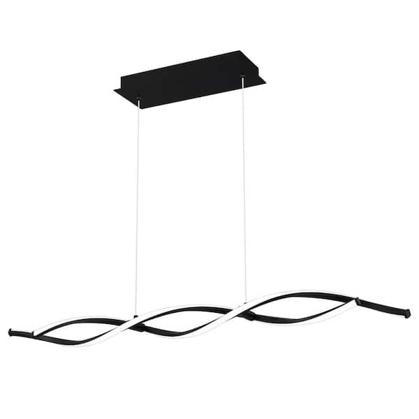 Newport 42.25 in. Matte Black LED Chandelier