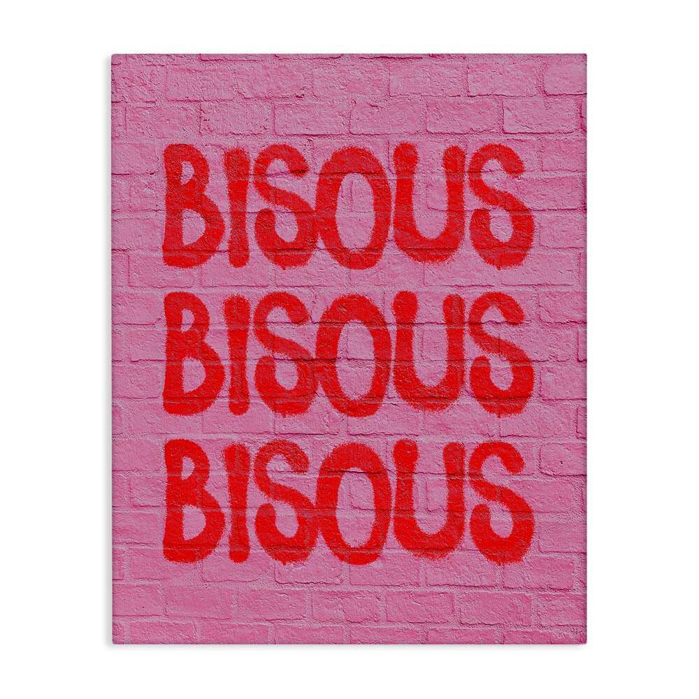 Bisous on Brick Pattern by House of Lulu Unframed Typography Graphic Art Print 20 in. x 16 in. price history on PriceWatchPro