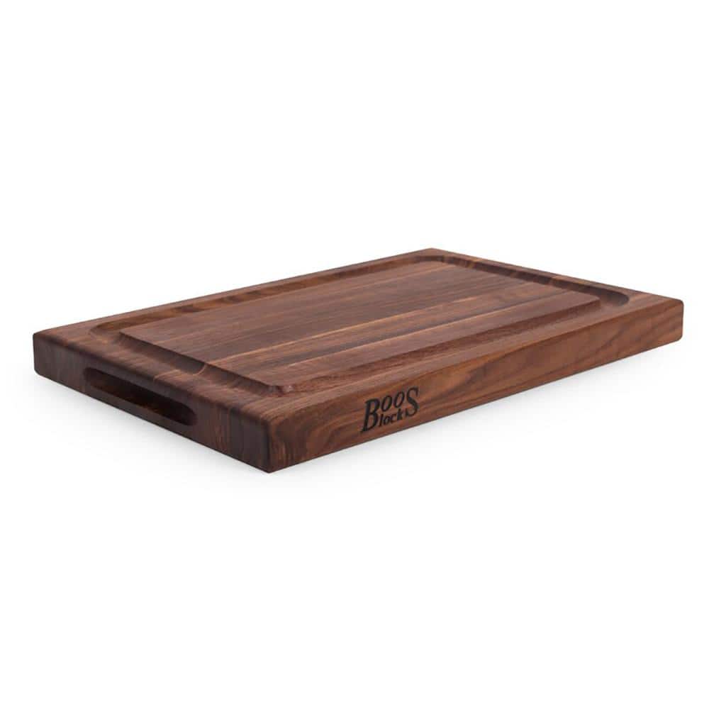 12 x 18 Walnut Scalloped Cutting Board - Twisted Handles - Carved Initial