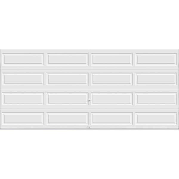 Classic Steel Long Panel 16 ft x 7 ft Insulated 18.4 R-Value White Garage Door without Windows