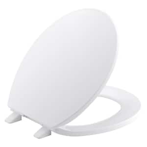 Brevia Round Closed Front Toilet Seat with Quick-Release Hinges in White