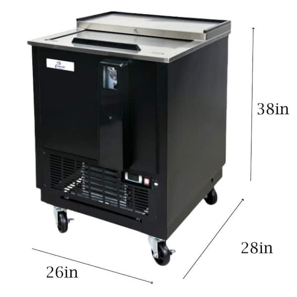 26.5 in. 4.1 cu. ft. Counter‑Depth Retro Freezerless Refrigerator in Black with Adjustable Bottle Racks