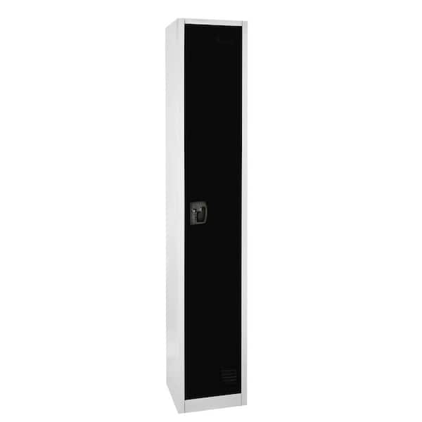 AdirOffice 629-Series 72 in. H 1-Tier Steel Key Lock Storage Locker Free Standing Cabinets for Home, School, Gym in Black