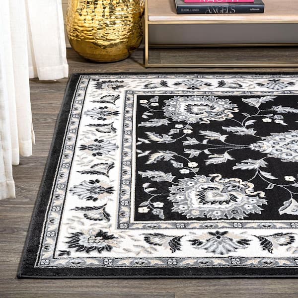 JONATHAN Y Cherie French Cottage Black/Cream 5 ft. x 8 ft. Area Rug  MDP505D-5 - The Home Depot