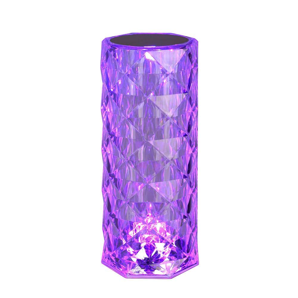 Clear Acrylic Cordless RGB Color-Changing Table Lamp