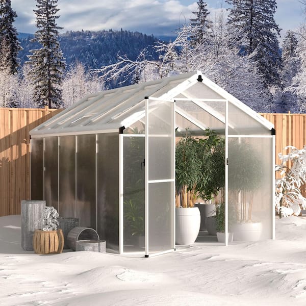 VEIKOUS 6 ft. W x 10 ft. D Polycarbonate Walk-in Greenhouse for