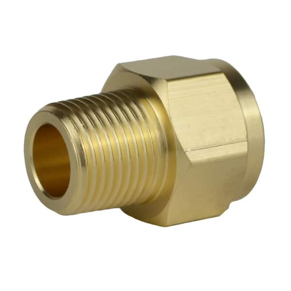 Proplus Part # R48EF - Proplus 3/8 In. Flare X 1/2 In. Mip Brass Flare Long  Thread Connector - Gas Brass Flare Fittings - Home Depot Pro