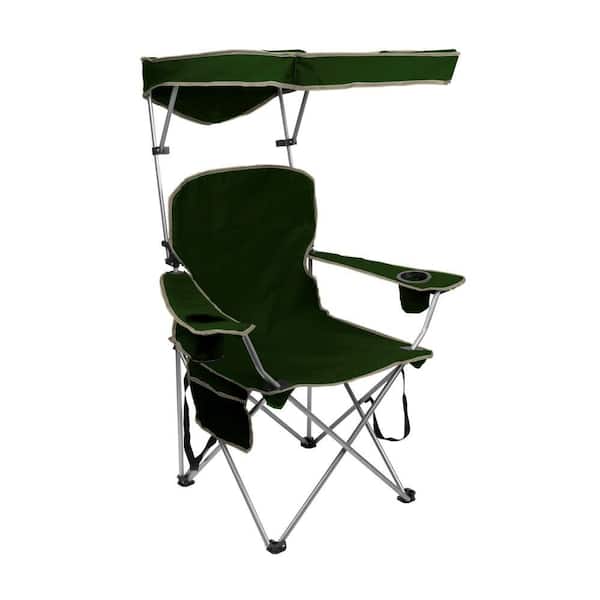 Quik Shade Forest Green Folding Patio Chair with Sun Shade