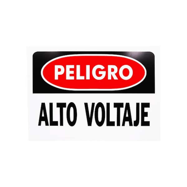 Everbilt 10 in. x 14 in. Plastic Peligro/Alto Voltaje Sign
