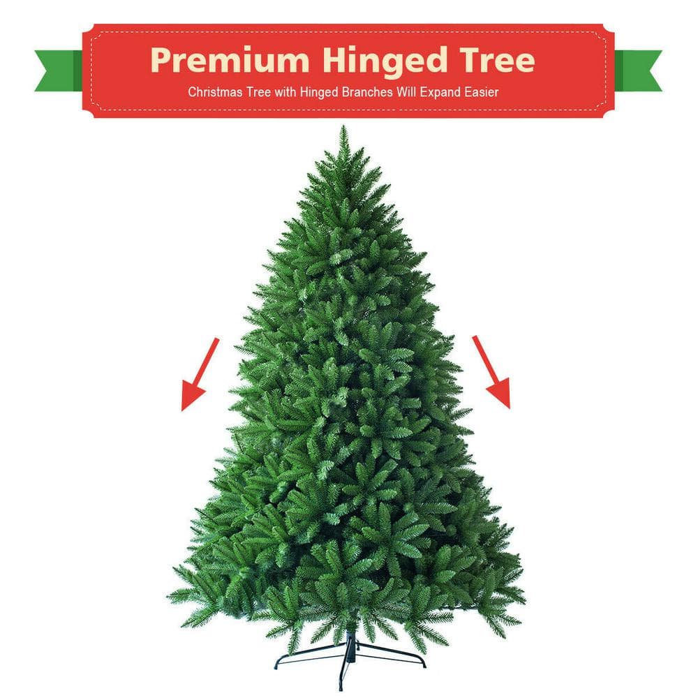 6ft Green PVC Hinged Artificial Christmas Fir Tree with Metal Stand