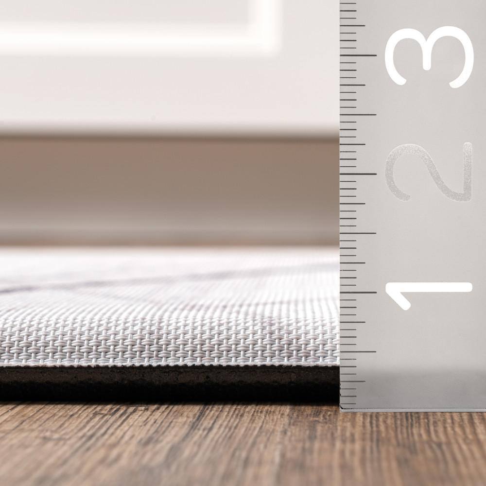 Light Gray Rectangular Anti-Fatigue Comfort Mat with Abstract Pattern