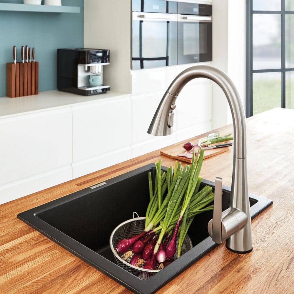 16" Stainless Steel Pull-Down Spray Kitchen Faucet