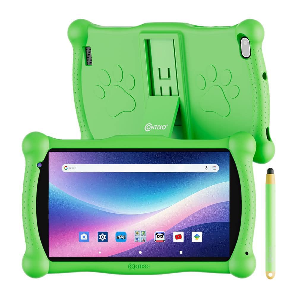 7 in. Kids Tablet 16GB Android 11 with Parental Controls, Kid-Proof Case and HD Touchscreen, Green