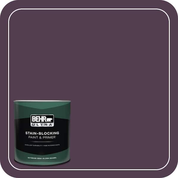 BEHR ULTRA 1 qt. #PPU17-02 Oriental Eggplant Semi-Gloss Enamel Exterior Paint & Primer