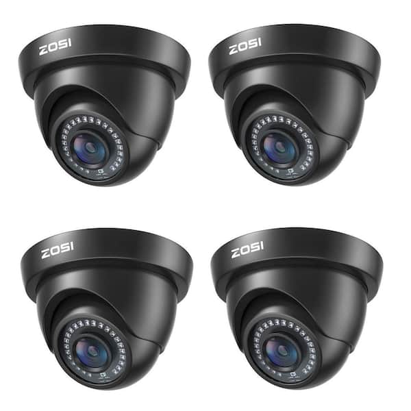 Caméra De Sécurité CCTV Dôme Extérieur 2MP 1080P - 4-en-1 (TVI/AHD/CVI/CVBS), Vision Nocturne, IP66