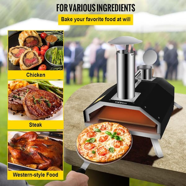  VEVOR Portable Pizza Oven, 12 Pellet Pizza Oven, Stainless  Steel Pizza Oven Outdoor, Wood Burning Pizza Oven w/Foldable Feet Portable  Wood Oven w/Complete Accessories & Pizza Bag for Outdoor Cooking 