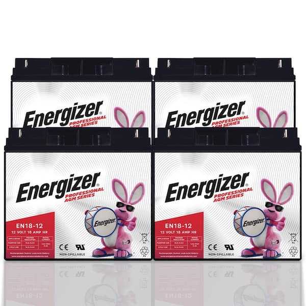 12V 18Ah Long Lasting SLA AGM Rechargeable Battery Use In Wheelchairs, Electric Scooters, Backup Power-4 Pack