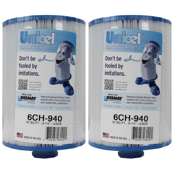 Unicel 8.25 in. L x 6 in. Dia Replacement Pool Cartridges Filter (2-pack)